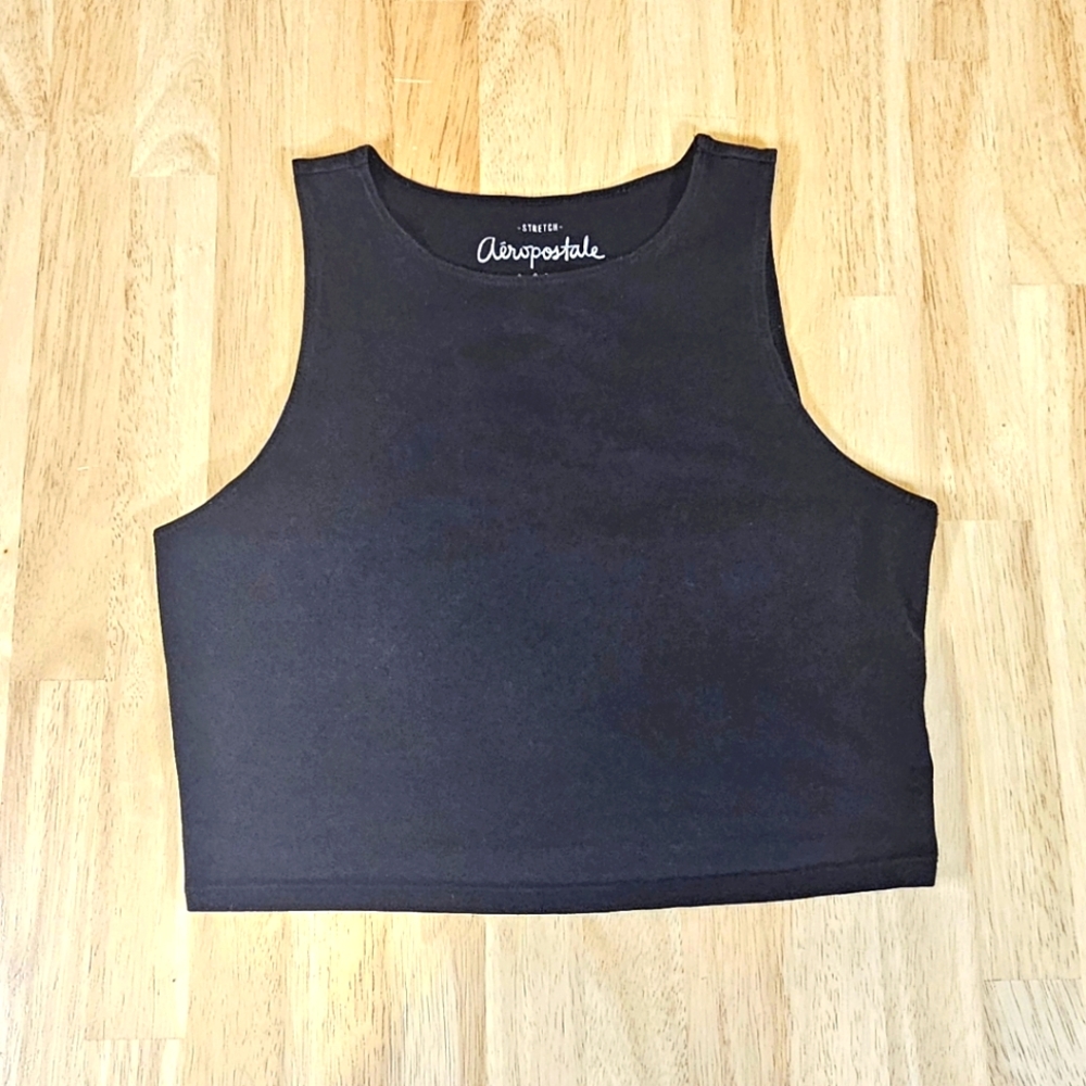 Black Sleeveless Crop Top